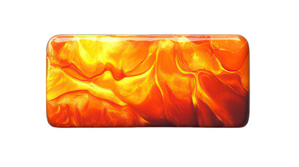 Poster - long hot lava rectangle button isolated on white created with generative ai