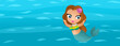 © honeyflavour - Cartoon ocean and the mermaid in underwater kingdom swimming diving illustration for kids