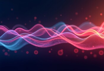 Poster - Psychedelic Soundwave Music Visualizer - Colorful Abstract Digital Art Background. 
