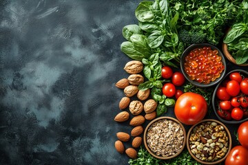 Wall Mural - basic sketch of a hashtag with healthy food items, [healthy eating], [online trends], no logo, no tr