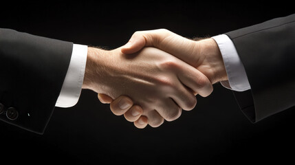 Two men shaking hands in a business meeting