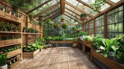 Lush Garden Oasis Sustainable Living in a WoodFramed Greenhouse