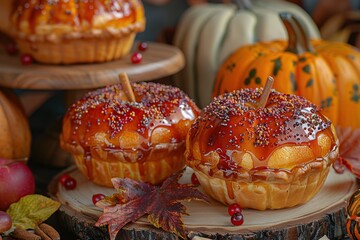 Canvas Print - Apple Pie with Caramel Glaze and Sprinkles