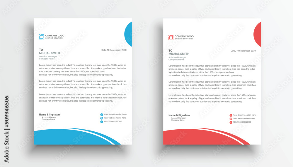 Professional Letterhead Template Set corporate modern letterhead design ...