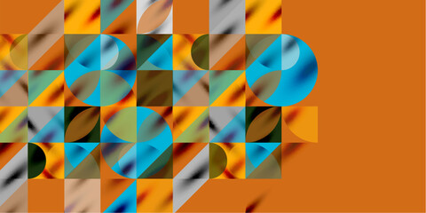 Poster - Triangles, round triangles and circles techno art. Vector Illustration For Wallpaper, Banner, Background, Card, Book Illustration, landing page