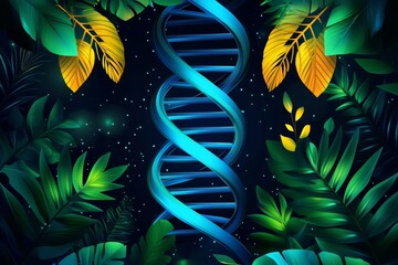 Poster - Stock of plants containing biochemistry, DNA, molecular structure, biology in medicine, and scientific abstracts.