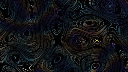 Poster - Abstract 4k. Motion graphic. Dynamic backdrop. Blue color. Wavy lines animated background. Futuristic neon waves. 3840x2160p