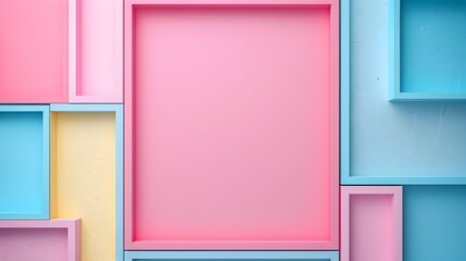 Poster - Minimalist Frame with Pastel Lines and Colors for Modern Design Concepts