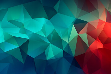 Poster - Abstract Colorful Geometric Composition with Triangles and Polygons. Generative AI