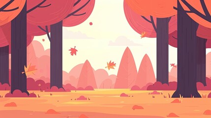 Wall Mural - Autumn forest 