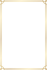 Wall Mural - rectangle golden frame border with 4x6 aspect ratio for invitation, card, cut out ,isolated on trans
