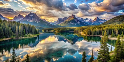 Sticker - Breathtaking collection of stunning landscapes including mountains, lakes, and forests, scenic, amazing, landscapes, mountains