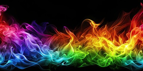 Wall Mural - Abstract background of flowing flames in rainbow colors , abstract, background, flowing, flames, rainbow, colors, vibrant