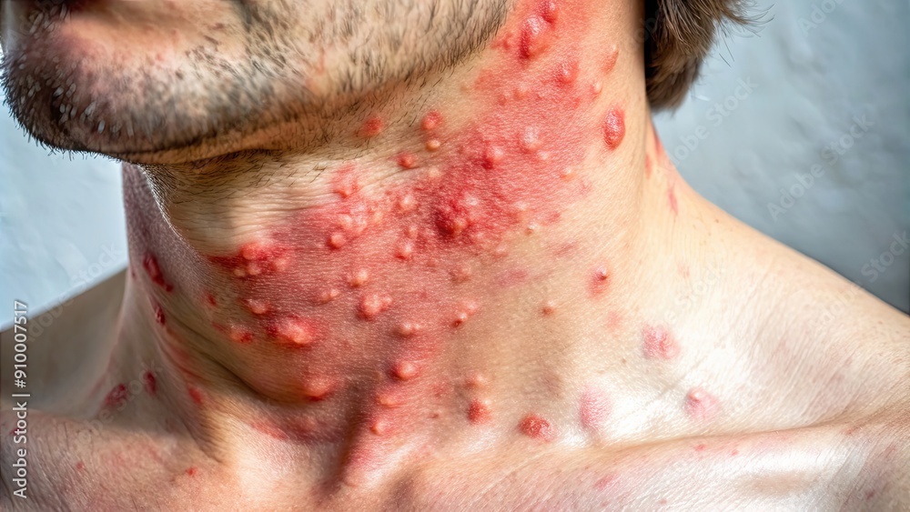 Shingrix Outbreak Rash Foto Painful skin rash of shingles virus outbreak, skin, rash, outbreak ...