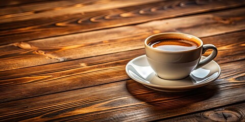 Wall Mural - A cup of freshly brewed coffee on a wooden table , coffee, drink, mug, beverage, morning, caffeine, aroma, relaxing, brown