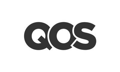 Poster - QOS logo design template with strong and modern bold text. Initial based vector logotype featuring simple and minimal typography. Trendy company identity.
