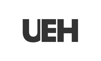 Poster - UEH logo design template with strong and modern bold text. Initial based vector logotype featuring simple and minimal typography. Trendy company identity.
