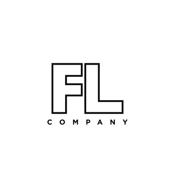 Letter F and L, FL logo design template. Minimal monogram initial based logotype.
