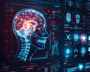 Poster - cutting edge ai enhanced medical imaging system highlights areas of concern in patient scans for imp