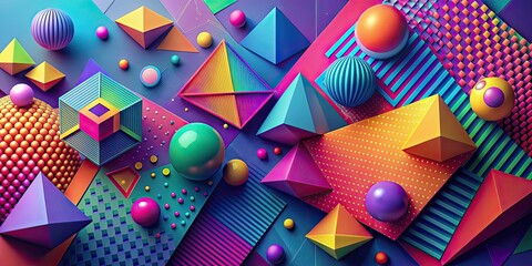 Poster - Abstract colorful background with vibrant hues and geometric shapes, abstract, colorful, background, vibrant, hues, geometric