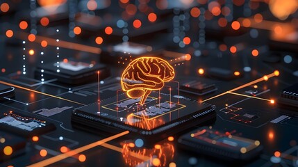 Poster - brain connected to computer network symbolizing collective intelligence and data sharing