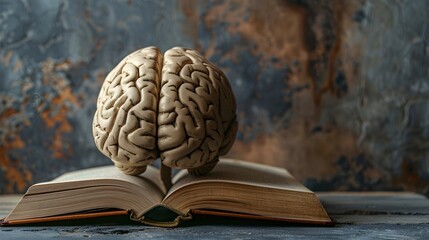 Poster - Symbolic Brain with Book Representing Knowledge and Education Concept