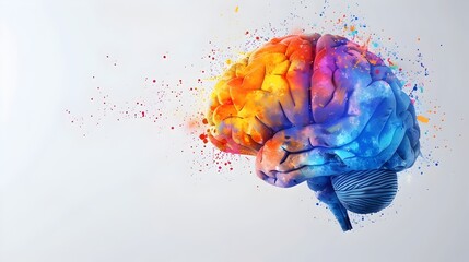 Poster - Colorful Brain Symbolizing Diverse and Creative Thinking