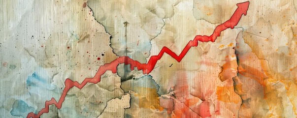 Poster - A dynamic visual representation of growth, featuring a bold upward trend line against a textured background.