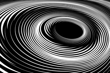 Poster - Vortex Whirl Rotation Movement Design. Abstract Textured Black and White Background. 