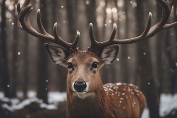 Wall Mural - stuffed head deer cervid isolated stag taxidermy animal trophy white antler male wall horn mounted hunting herbivore buck majestic mammal dear decoration wild wood nature big background elk moose