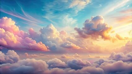 Wall Mural - Dreamy cloudscape with soft, pastel colors , dreamy, clouds, sky, pastel, colors, peaceful, tranquil, ethereal