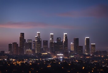 Wall Mural - hollywood palm scenic landscape sky usa view skyscrapers office car tree ca metropolis angeles moder
