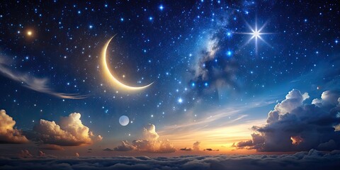 Wall Mural - a stunning stock photo showcasing the captivating beauty of the night sky, with twinkling stars and 