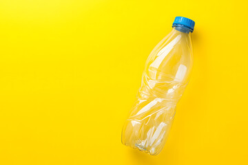 Recycled Plastic Bottle Isolated on Yellow Background