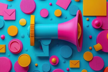 Poster - marketing online with advertising reach: a vibrant 3d render depicting methods to expand advertising