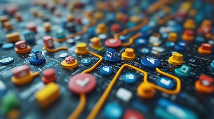 Poster - marketing online with strategy traffic: a 3d render showing strategic approaches to driving web traf