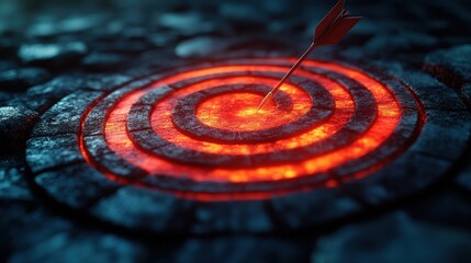 Poster - marketing online with strategy targeting: a detailed 3d render of strategic targeting techniques, in