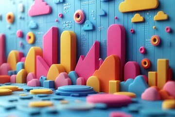 Poster - marketing online with strategy optimization: a 3d render of strategy optimization tools, featuring p