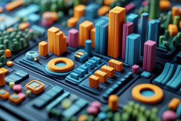 Poster - marketing online with strategy optimization: a 3d render of strategy optimization tools, featuring p