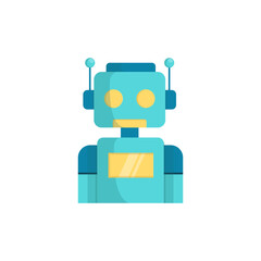 Poster - Robot minimalist vector illustration ,simple transparent graphic element .Isolated on white background
