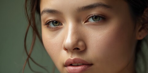 Poster - closeup portrait of young woman with long hair
