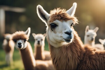 Wall Mural - alpaca in zoo