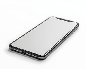 Poster - Modern Minimalist Smartphone with Blank Screen on White Background