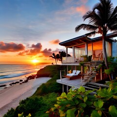 Canvas Print - sunset on the beach