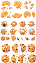 Poster - Sweet neoteric modern oatmeal cookies with chocolate crumbs. Can be served with tea or coffee, for children or for adults.