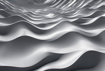 Poster - white material texture waves soft decoration abstract curve luxury fabric grey cream satin wave smoo