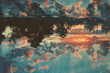 Poster - Reflected Sunset Sky Photo