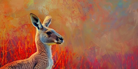 Side view of a red kangaroo