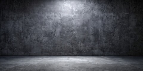 Poster - realistic black concrete room interior background, concrete, room, black, dark, empty, space, interior, design