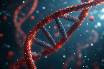 Wall Mural - a 3d illustration of a dna molecule. it depicts a helical molecule of a nucleotide in its surroundin